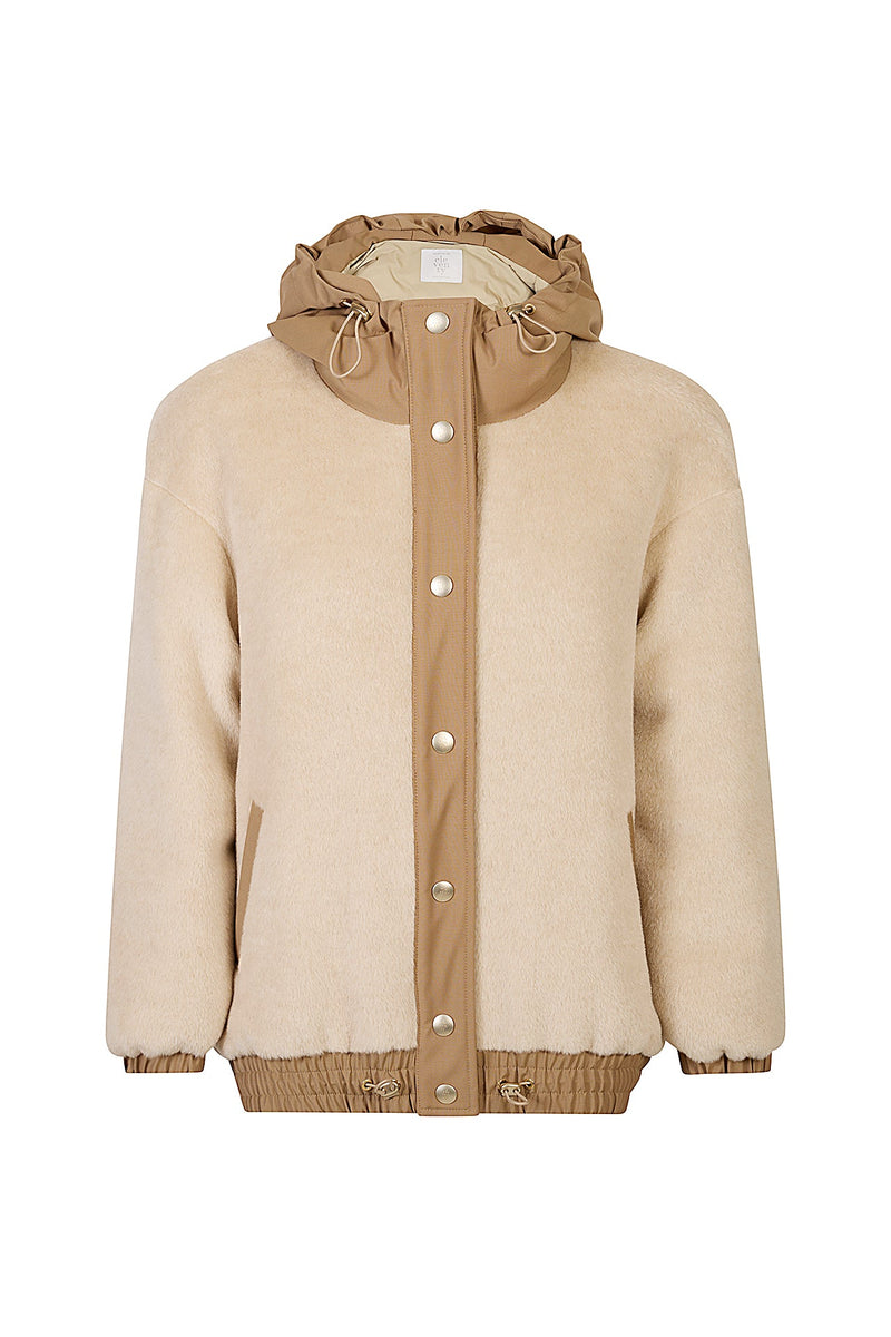 TECHNICAL FABRIC JACKET WITH ALPACA WOOL CASHMERE