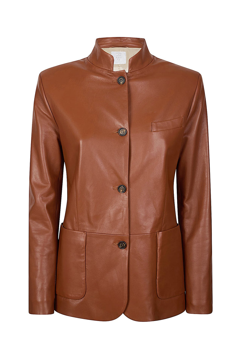 SINGLE-BREASTED LEATHER JACKET