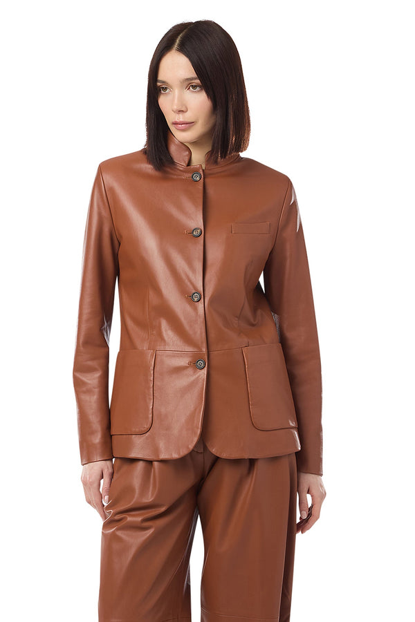 SINGLE-BREASTED LEATHER JACKET