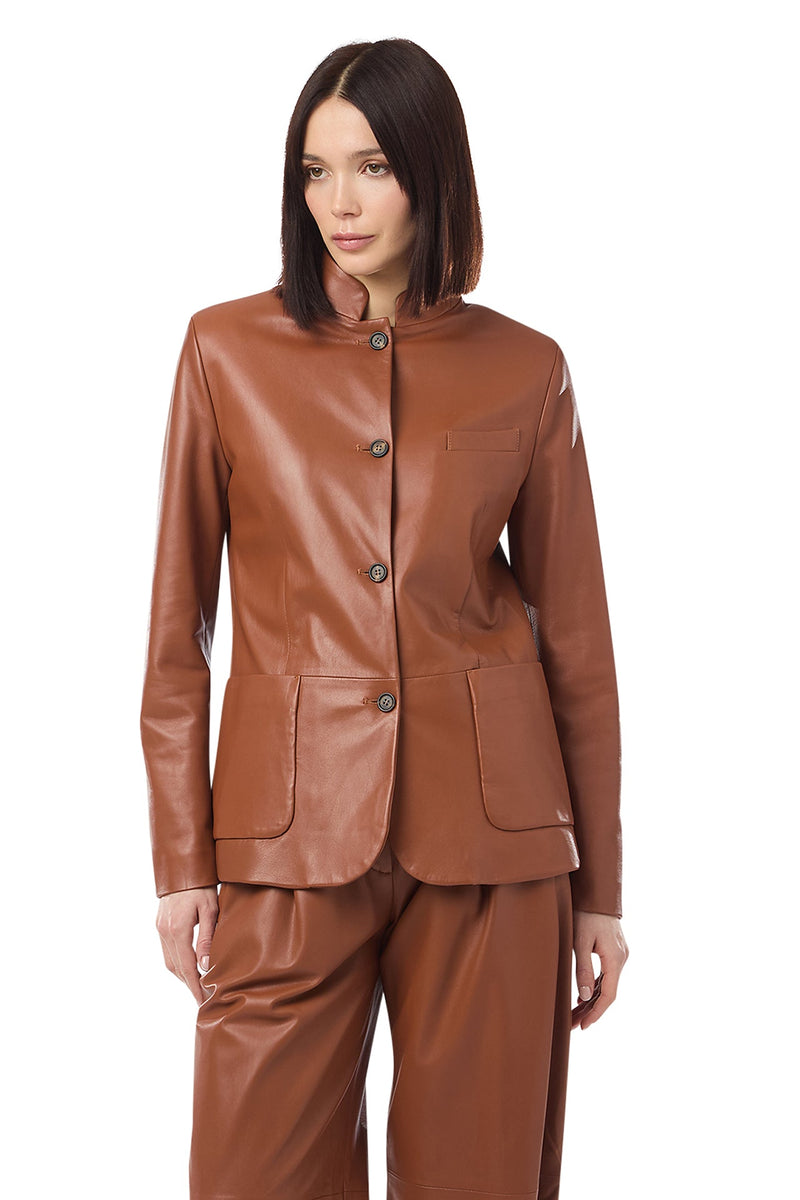 SINGLE-BREASTED LEATHER JACKET