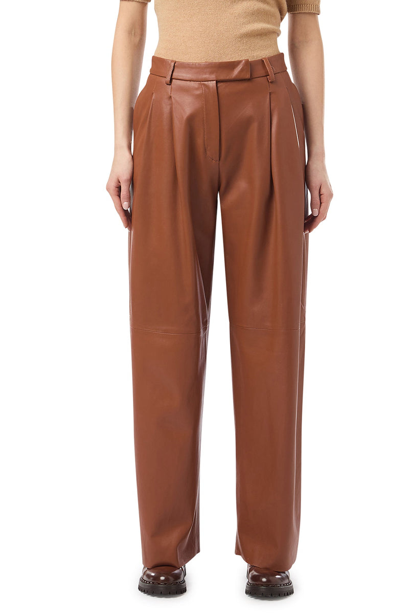 LEATHER TROUSERS WITH PENCES