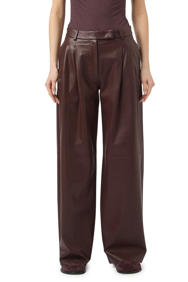 LEATHER TROUSERS WITH PENCES
