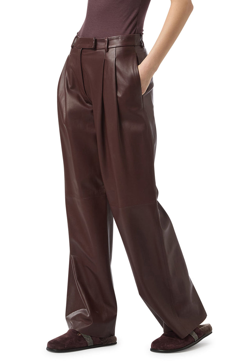 LEATHER TROUSERS WITH PENCES