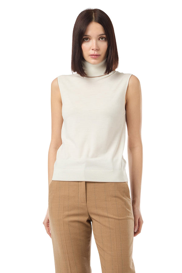 MAGLIA DOLCEVITA LANA 14 MICRON CON TIPPING