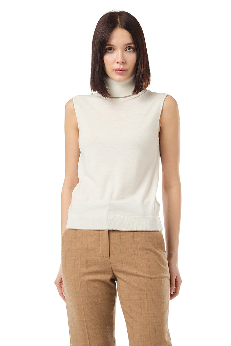 MAGLIA DOLCEVITA LANA 14 MICRON CON TIPPING