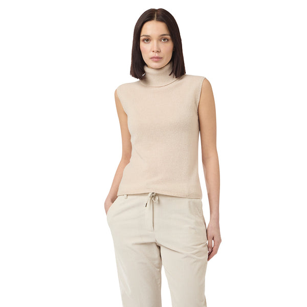 SLEEVELESS GAUZE SWEATER
