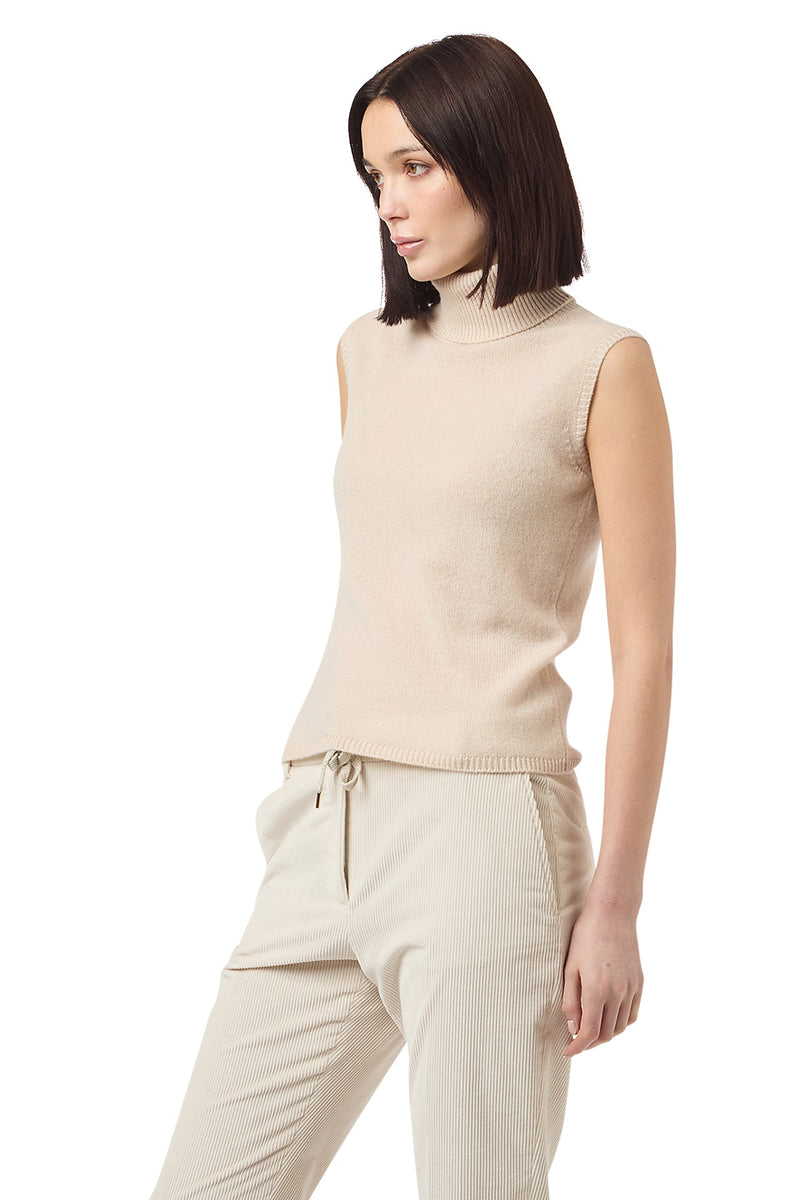 SLEEVELESS GAUZE SWEATER