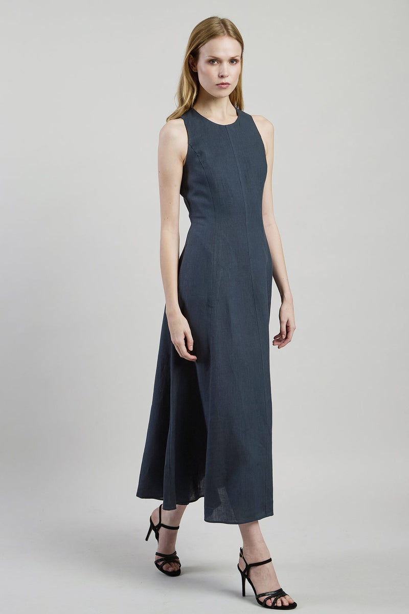 Women's Sleeveless Maxi Dress in 100% Pure Linen