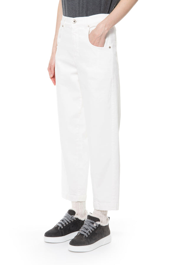 DENIM TROUSERS WITH PLEATS